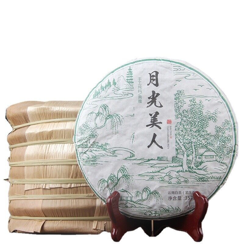 357g Yunnan Tea Puerh Tea Moonlight White Cake Jingmai Mountain Arborvitae