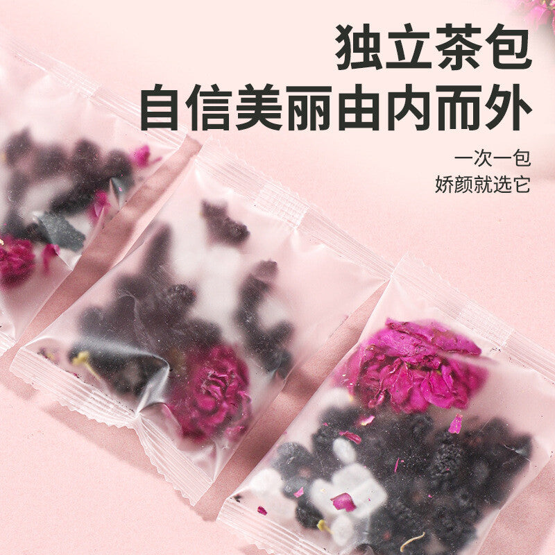 Black Goji Berry Mulberry Rose Herbal Tea Bags Anthocyanin Rich Health Drink Secondary image