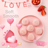 Japanese Daifuku Mochi Rice Cakes with Strawberry and Mango Sweet Dessert Snack