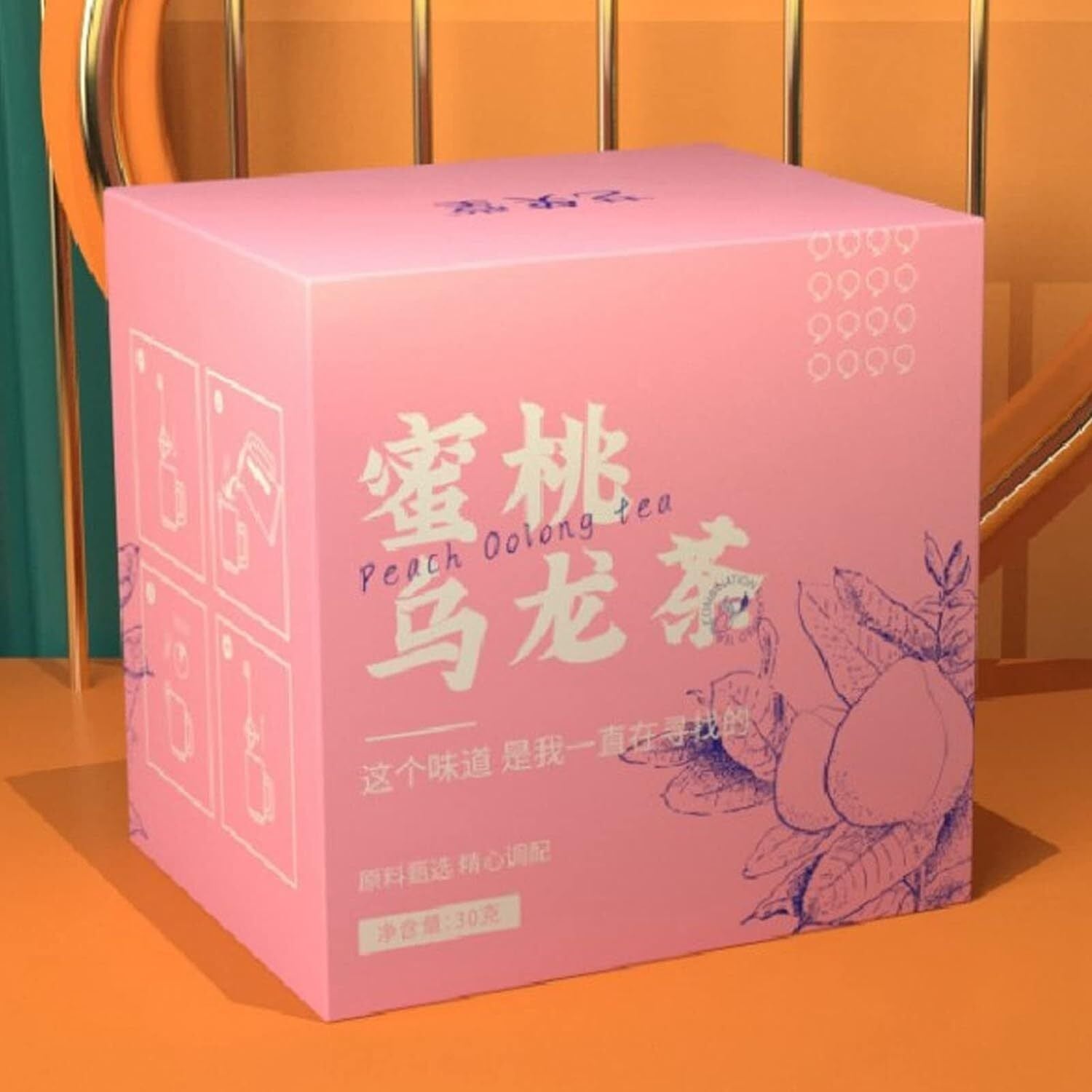 Pfirsich Oolong Tee 50g/1.8oz Weißer Pfirsich Früchteteebeutel Mit Fruchtigem