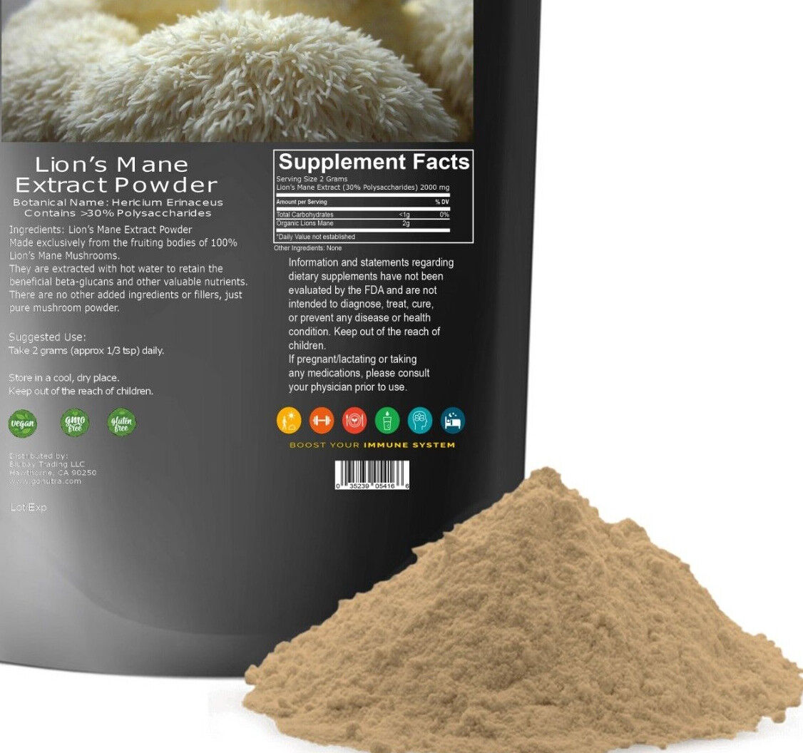 Lion's Mane Mushroom Powder Pure Extract 8.8oz Main image