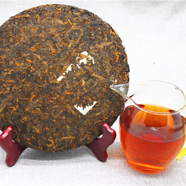 High Quality 357g Yunnan Pu'er Tea Golden Bud Cake Tea Ripe Pu'er Tea