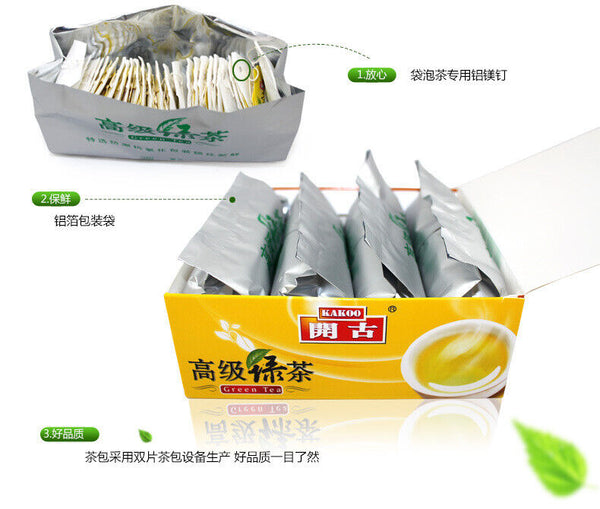 Double Piece 100 Premium Green Tea Double Chamber Bag Tea 220g