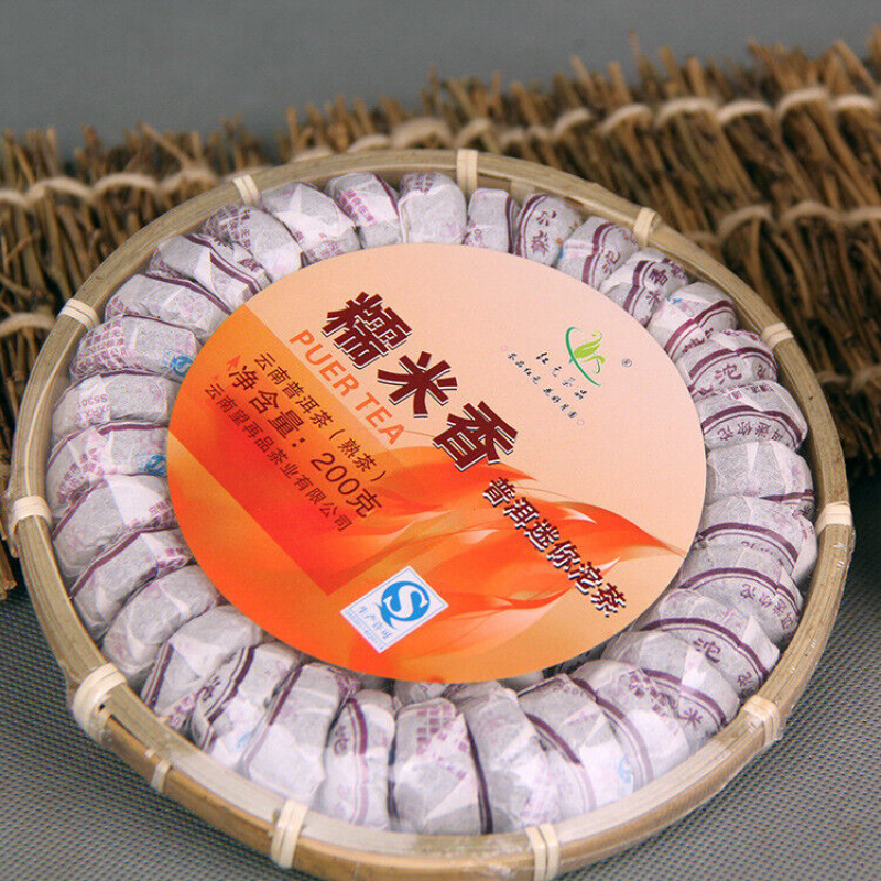 Pu-erh ripe tea natural glutinous aroma red yuan tea products mini small tuo tea