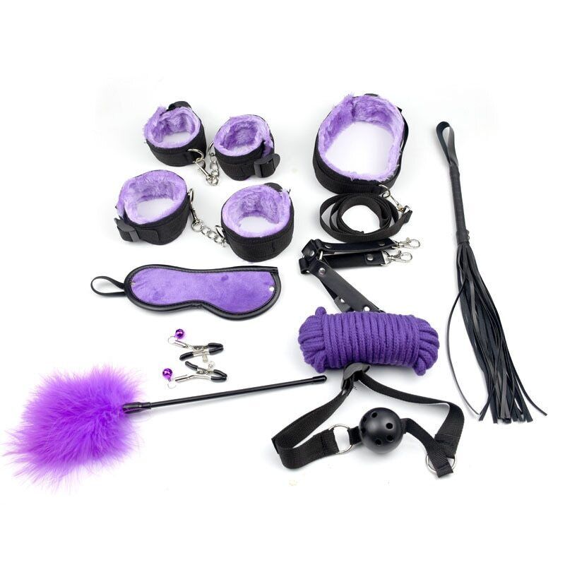 10pcs/set Bondage Kit Handcuffs BDSM Sex bandage Toys For Couples