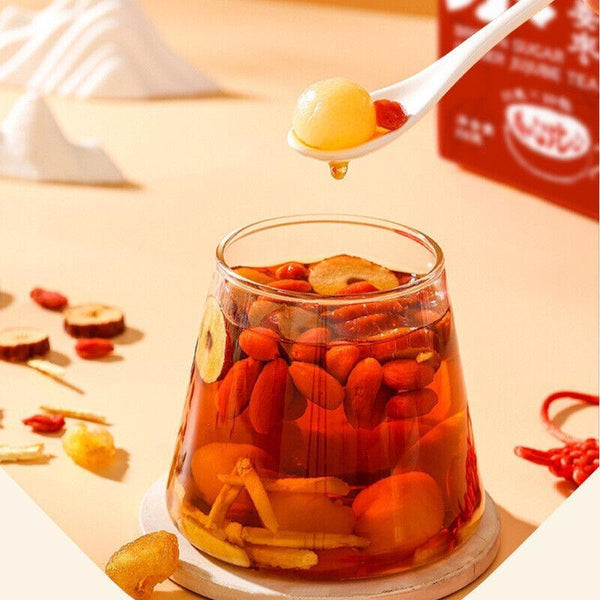 longan wolfberry rose qi and blood send girlfriend Brown sugar ginger jujube tea