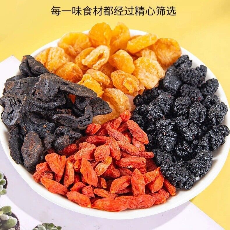 Huang Jing, Mulberry, Goji, Longan, Cinnamon Fruit Tea for Late-Night Use