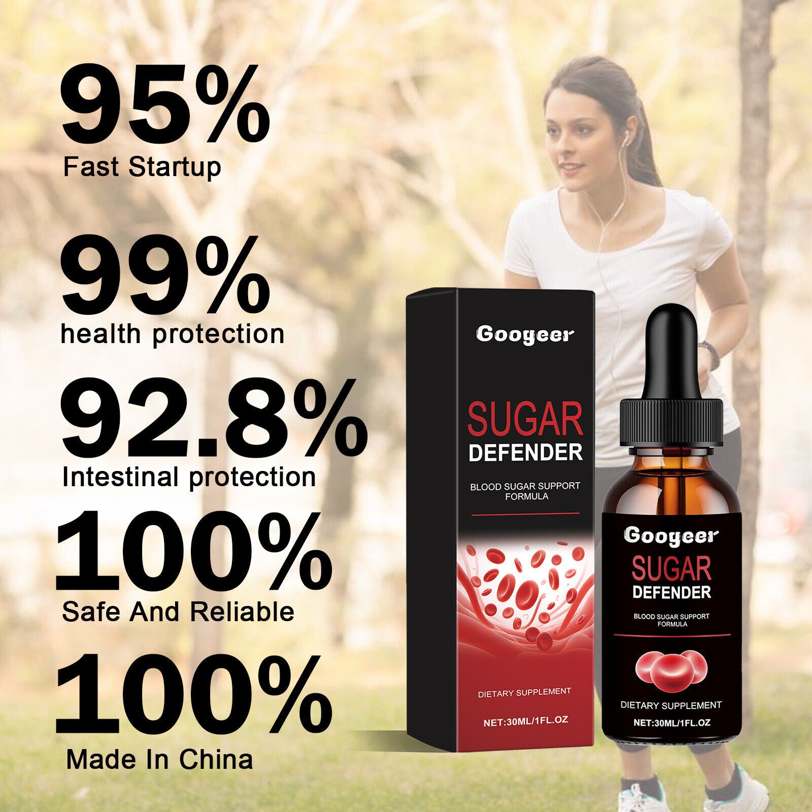 (2 Pack) Sugar Defender,Blood Sugar Support Supplement Sugar Defender (4oz)