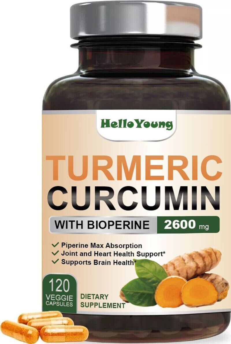 Turmeric Curcumin Highest Potency 95% 2600mg with BioPerine Black Pepper Extract Secondary image