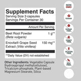 Organic Super Beets Root Capsules 90, 1000mg helps in Brain & Blood