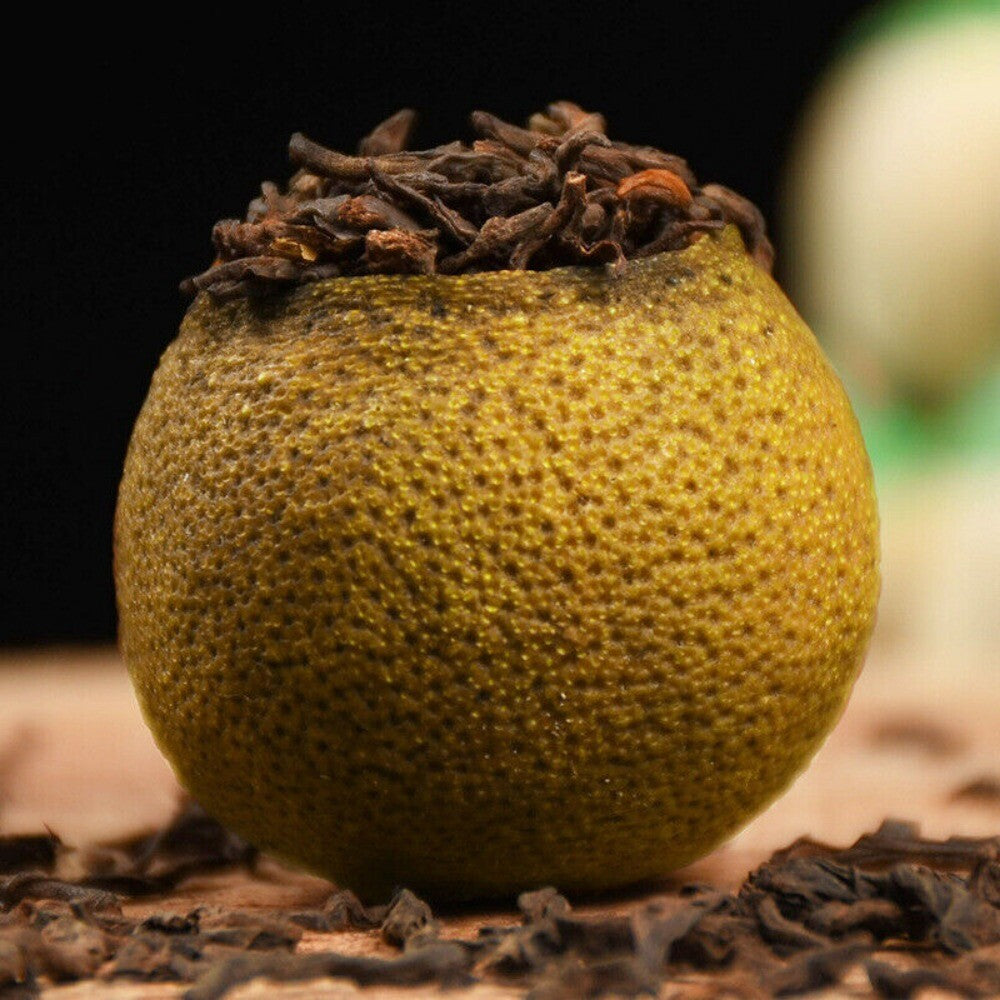 Pu Erh Ripe Tea with Small Green Tangerine 500g Premium Wooden Barrel