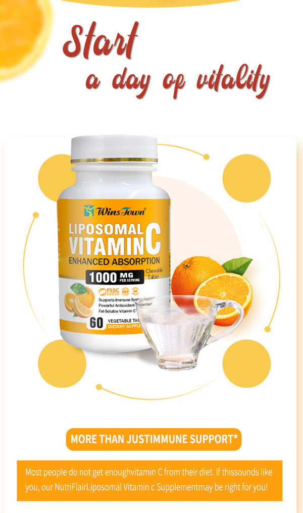 Winstown Vitamin C 1000mg Tablets Multvitamin Candy Immune 60 Tablets/bottle
