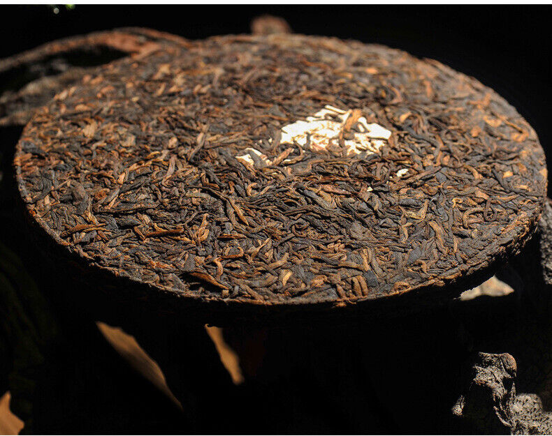 357g Brown Mountain Ancient Tree Ripe Tea Cake Yunnan Pu'er Ripe Tea