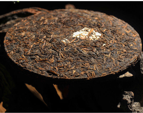 357g Brown Mountain Ancient Tree Ripe Tea Cake Yunnan Pu'er Ripe Tea