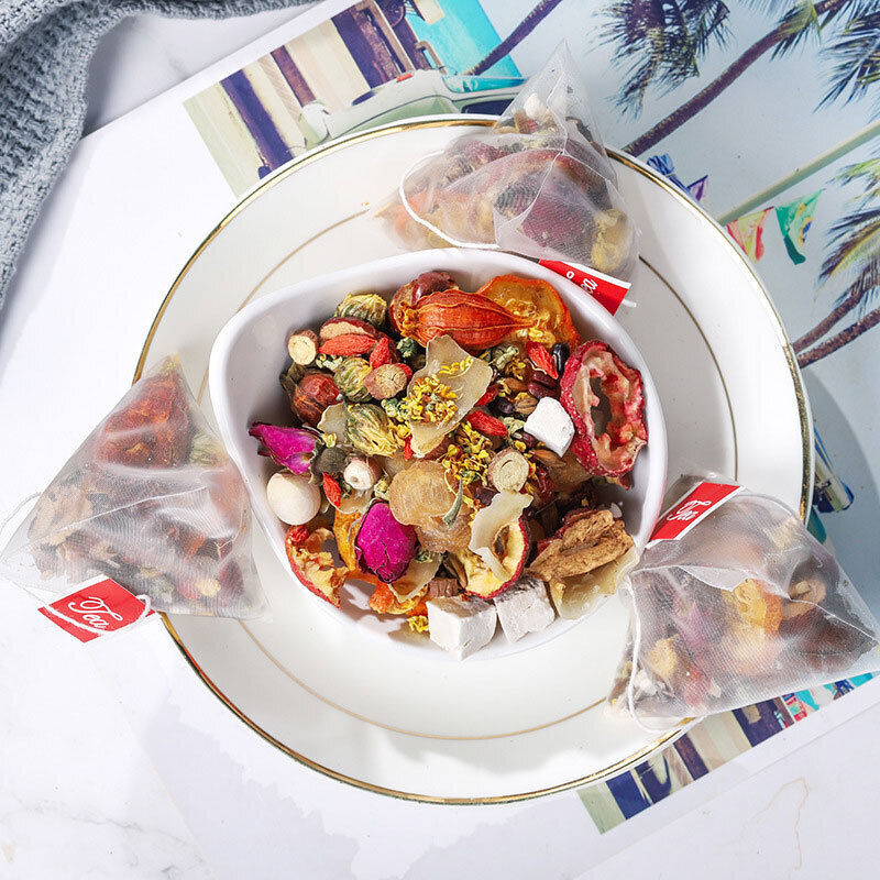 Ginseng Longan Rose Tea with Goji and Dried Ginger in Boxed Tea Bags