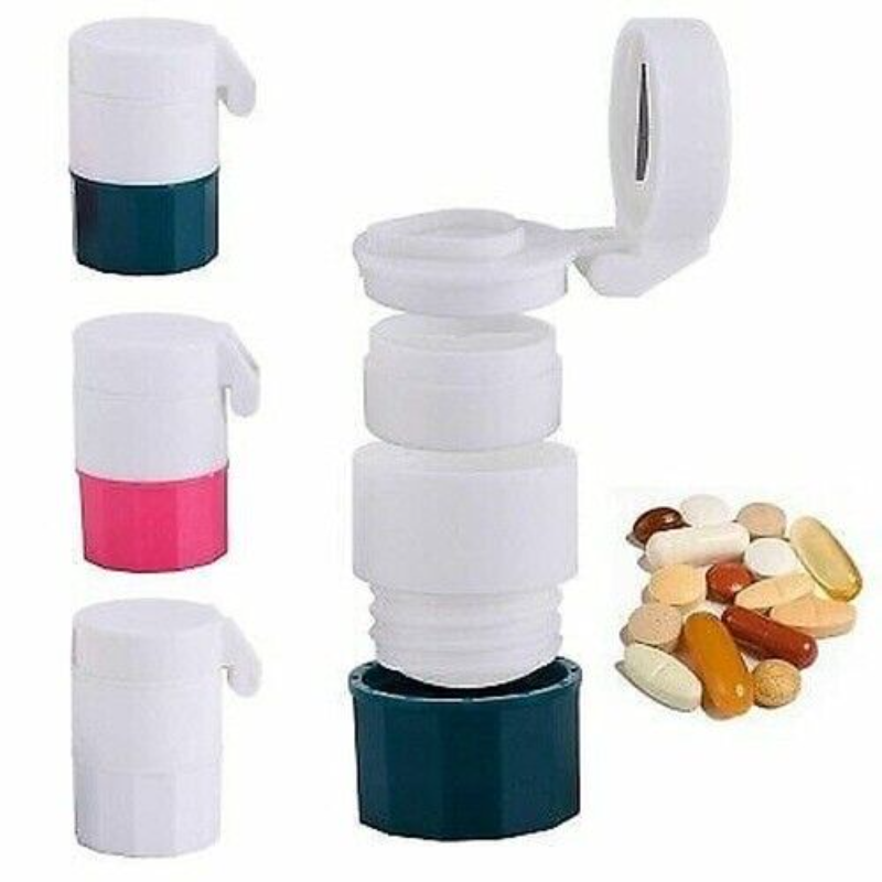 4 In 1 Handy 4 Layers Tablet Grinder Powder Pill Cutter Medicine Splitter Case Main image