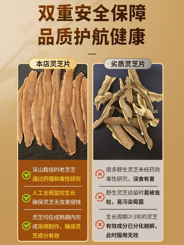 Changbai Mountain Wild Red Reishi Slices - 45g, Sulfur-Free, No Additives