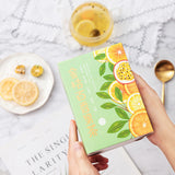 Freeze dried citrus, passion fruit, honey tea, lemon slices, flower fruit tea