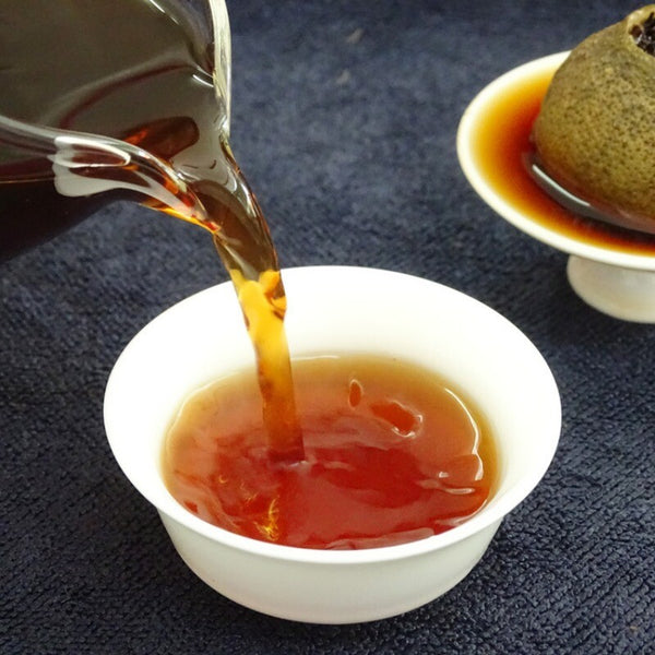 Xinhui Raw Sun-dried Xiaoqingkang Palace Puerh Ripe Tea Tinned Lemon Red Tea500g