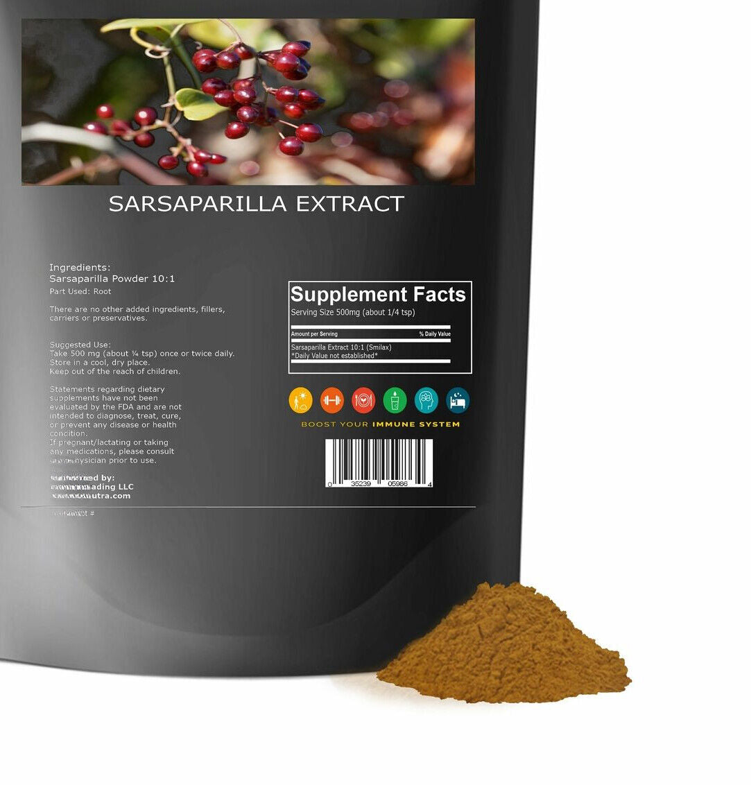 Sarsaparilla Root Bark Extract Powder 10.58oz/300G | HELLOYOUNG Main image