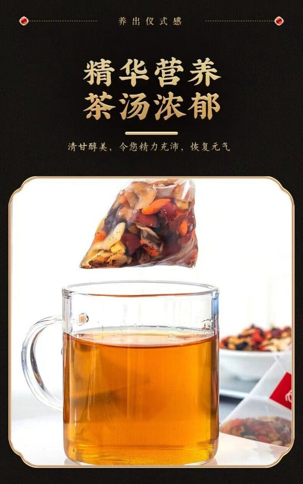 Ginseng 5-Herb Tea - Mulberry, Goji, Barley, Red Date, 150g, Wellness Tea Bags