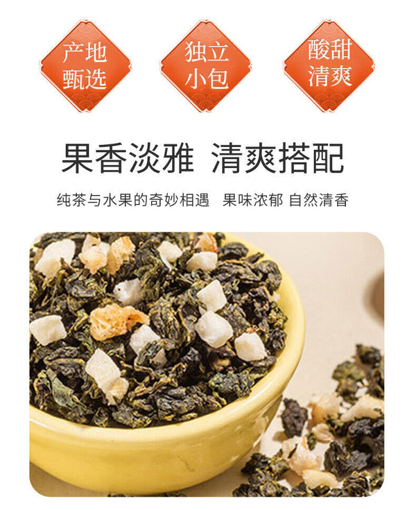 Lychee Oolong Fruit Tea Combo: Cold & Hot Brew Herbal Tea Bags