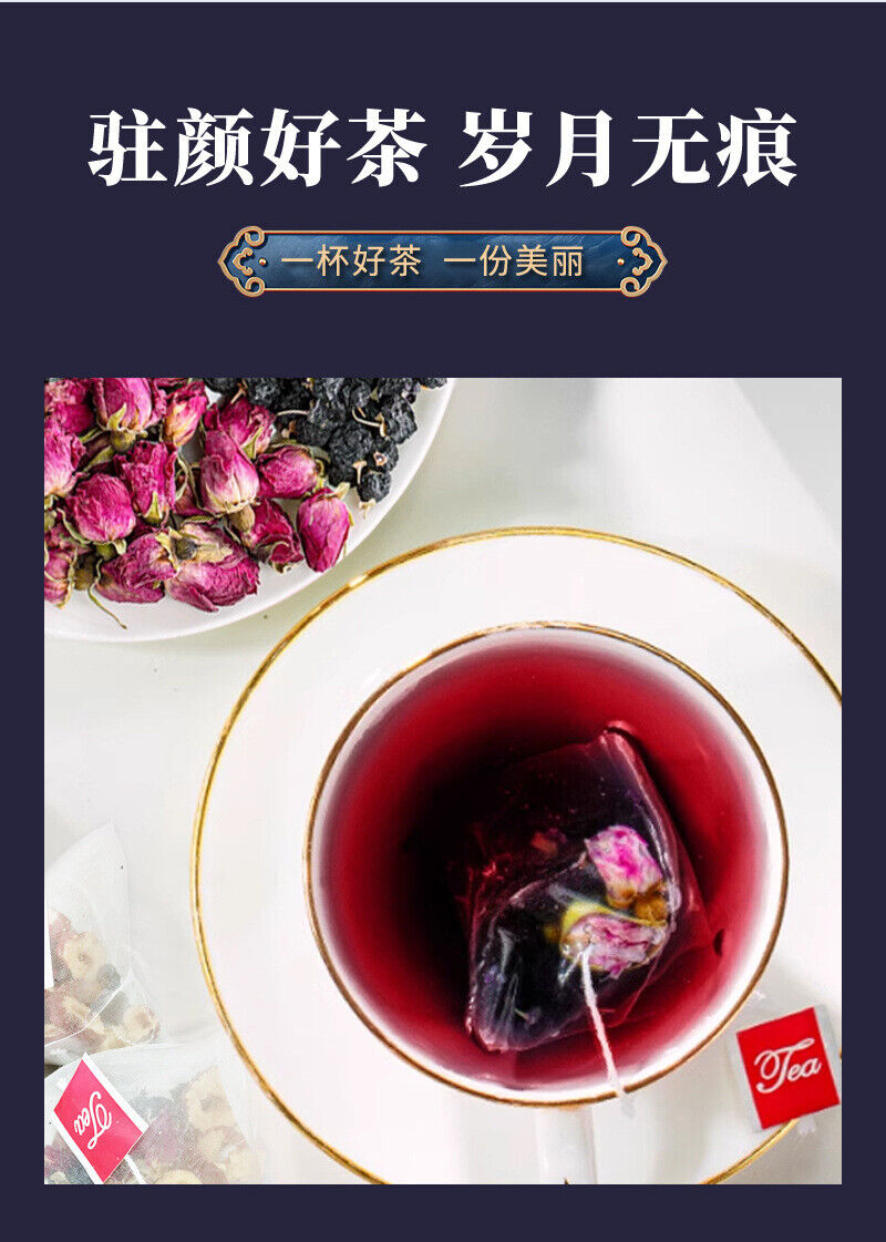 Black Goji Mulberry Rose Pyramid Tea Bags | Beauty & Health