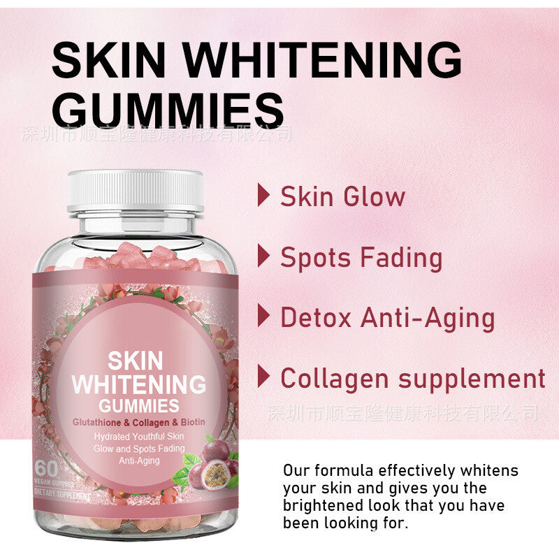 Skin Whitening Gummies Detox Anti-Aging Skin Glow Spots Fading 60 Gummies Main image