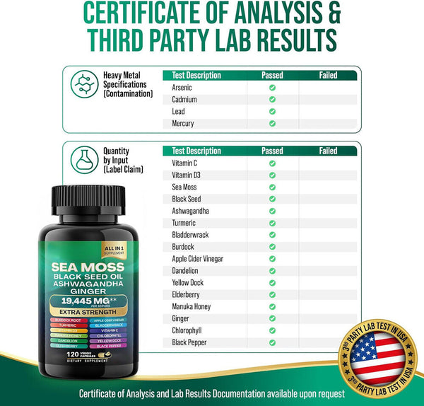 Sea Moss Bundle Black Seed Multivitamin & Shilajit Power Combo