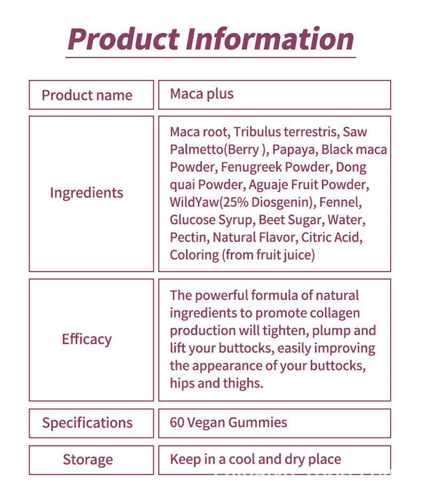 Maca Plus Gummy 100% Pure Natural Big Butt Gummies