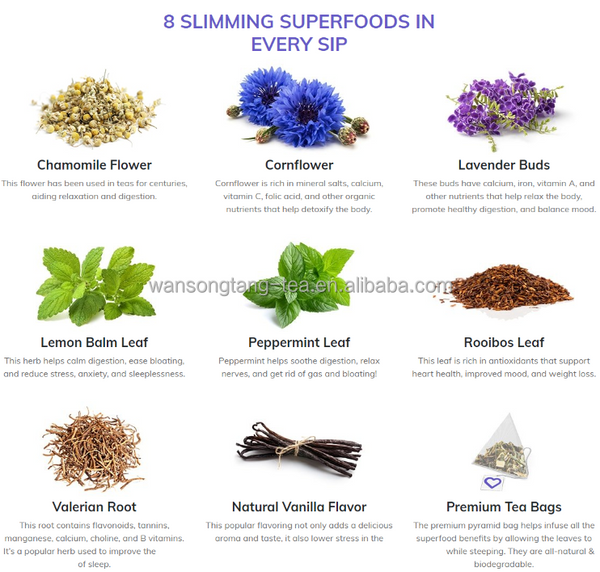 Skinny Fit Slimming Tea Flat Belly Detox Herbal Tea for Weight Loss Support