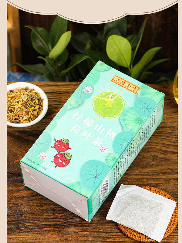 150g Lemon Hawthorn Lotus Leaf Tea Non-fat Flow Tea Bags Infusion Healthy Tea