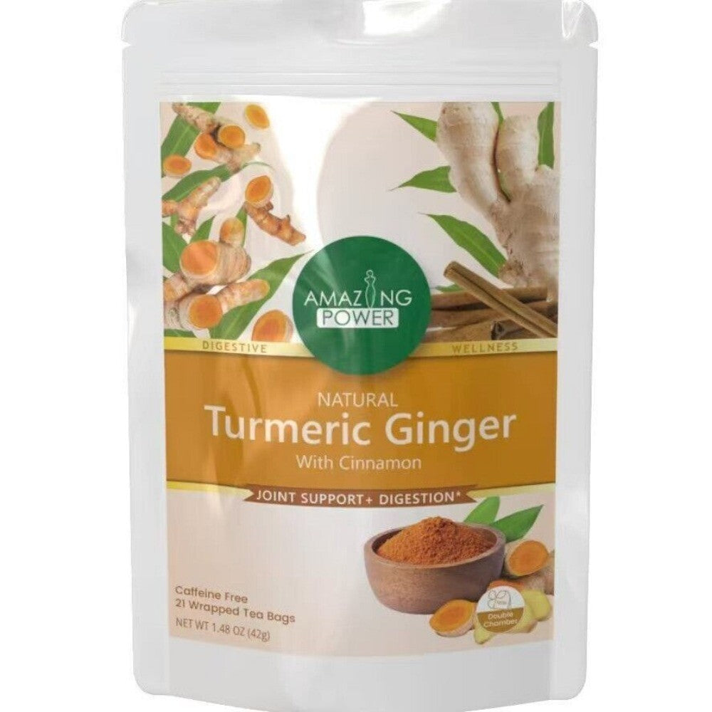 Turmeric Ginger Cinnamon Tea Bags Premium Herbal Blend for Wellness Detox Secondary image