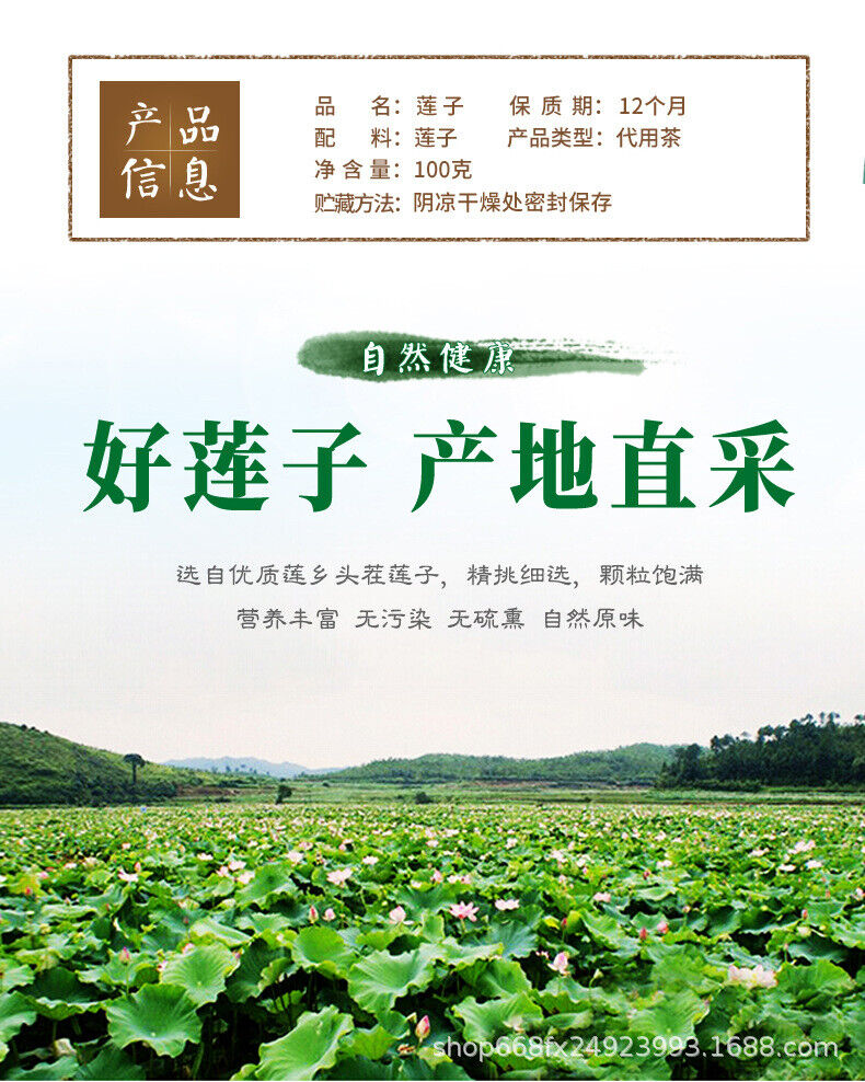Dried White Lotus Seeds 100g Dehulled Peeled Xiang Lotus