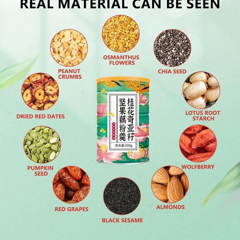 Asian Instant Lotus Root Powder Soup Mix 17.63 oz with Nuts and Dried Fruits