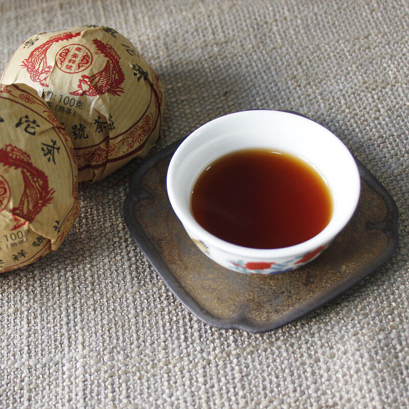 100g Golden Bud Tuo Cha Black Tea 2019 Yunnan Phoenix Tuocha Pu'er Ripe Tea Main image