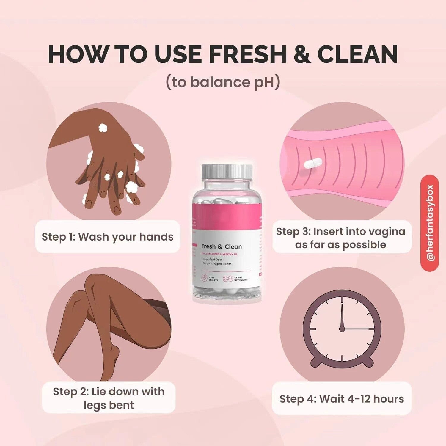 Women's Vaginal Suppositories - Fresh & Clean for pH Balance, Yeast & Bacteria Secondary image