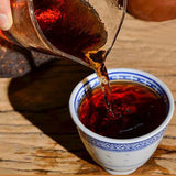 357g/12.59oz  Premium Puerh Black Tea Handmade Qizi Wild Mountain Pu'er Tea Cake