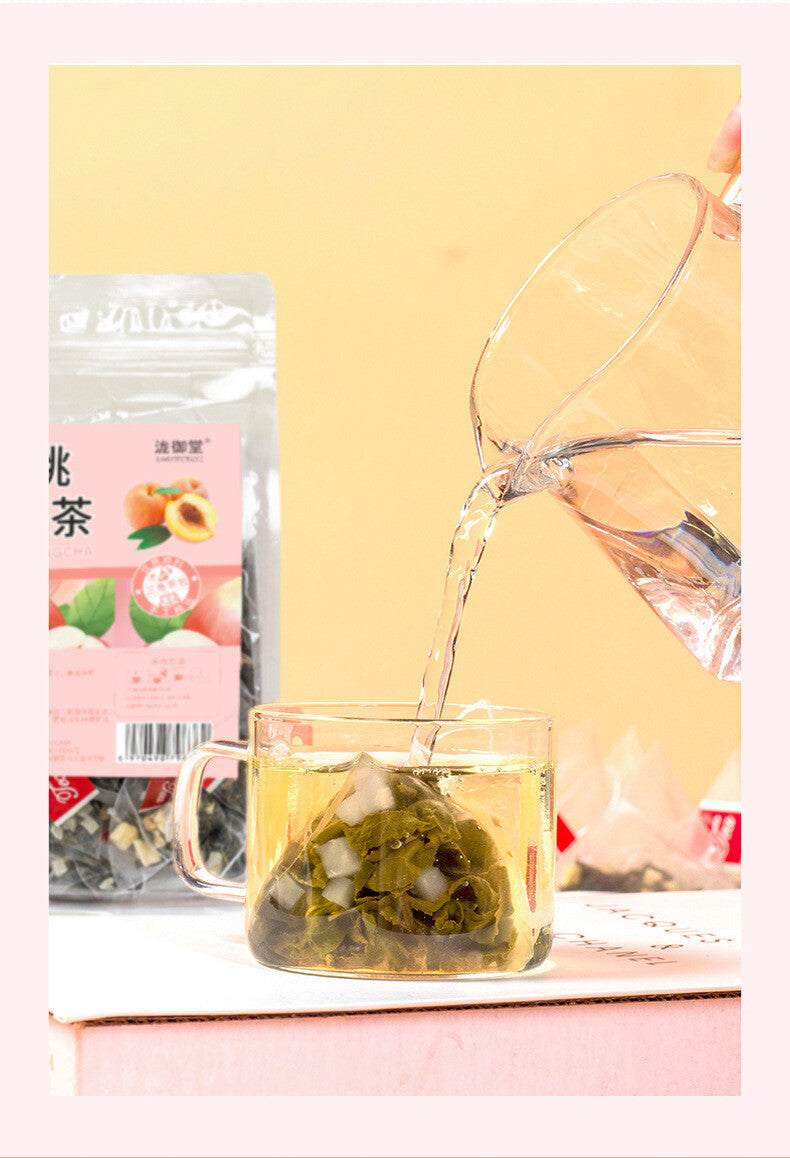 Cold Brew Herbal Drink Hot Peach Oolong Tea Fruit Blend Triangle Bags