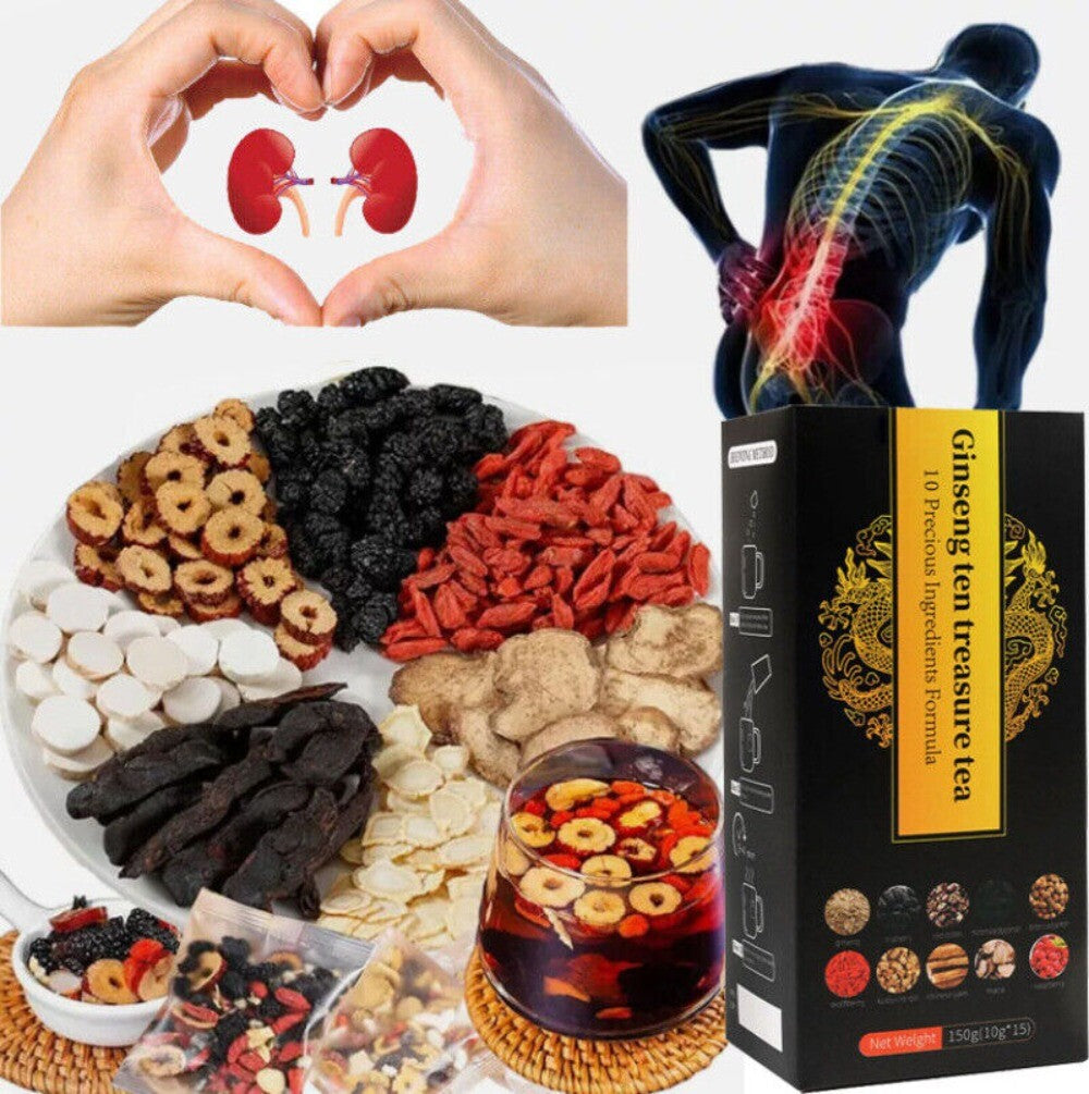 Ginseng Ten Treasure Herbal Tea Traditional Chinese Kidney Support Formula