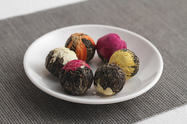 Yunnan Pu-erh Flower Tea Dragon Pearl 18 raw tea 6 flavor combination flower tea