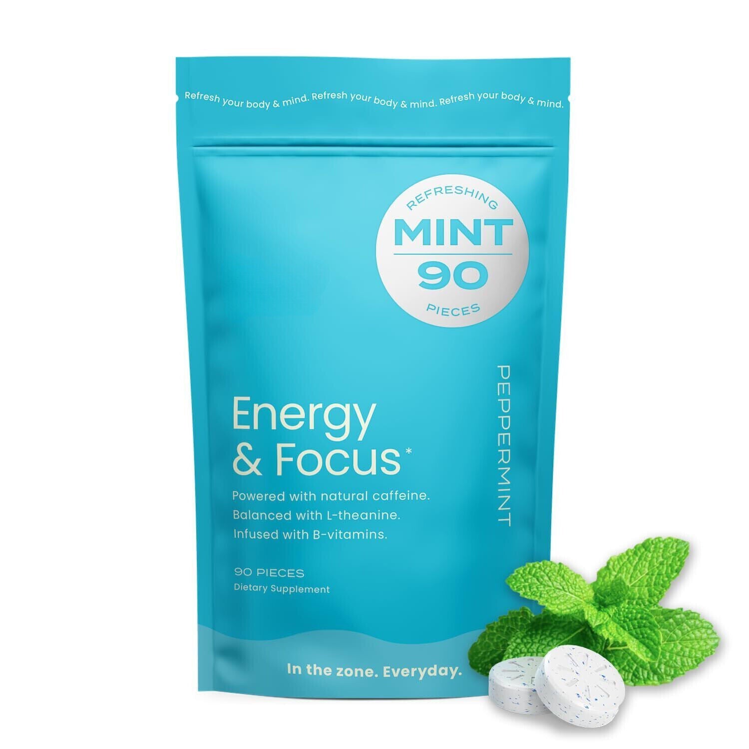 Neuro Mints Nootropic Energy Caffeine Mints | 40mg Caffeine + 60mg L-theanine + Main image