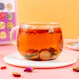 24 Flavor Red Ginseng Rose Tea Longan Herbal Blend Small Can Relaxation Wellness