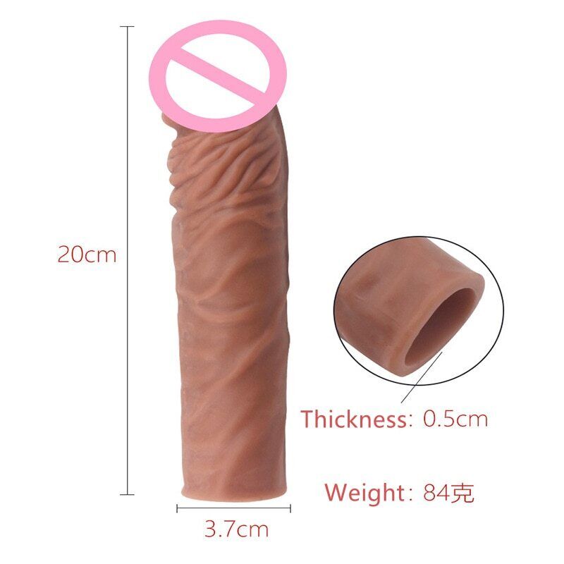 Silicone Penis Extension Cock Sleeve Enlarger Delay Ejaculation Condom For Men