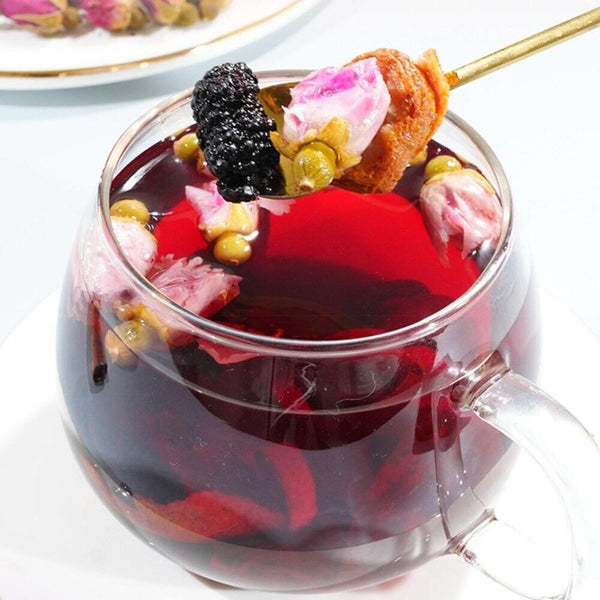 Natural Organic Beauty Health Tea Plum Hawthorn Poria Tea Apple Rose Roselle Tea