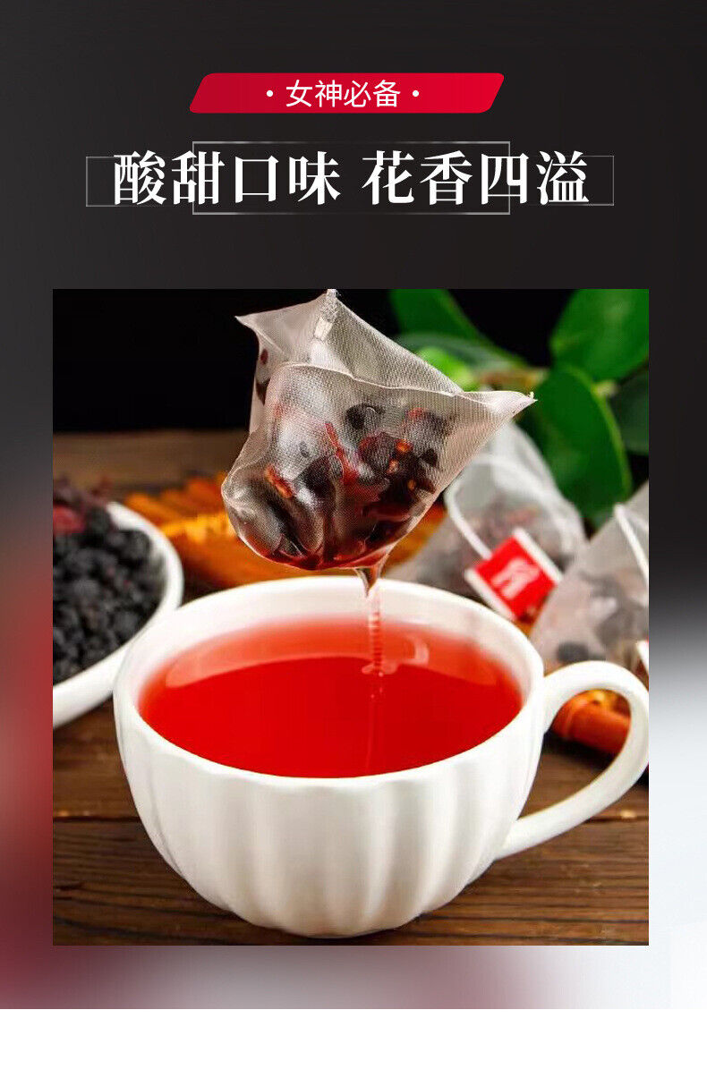 Mulberry Rose Hibiscus Tea Summer Sweet and Sour Fruit Herbal Drink