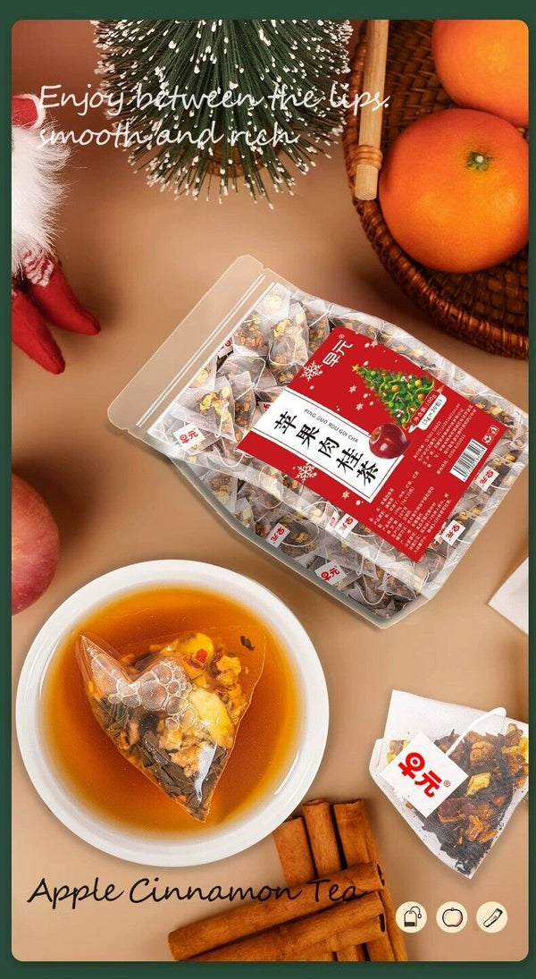 Apple Cinnamon Black Tea Bags for Winter Hot Drinks and Fruit Wine Tea for Women