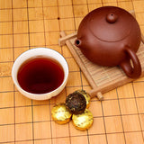Menghai Aged Ripe Tea Black Tea Yunnan Pu-erh Tea Mini Golden Tuo Cake