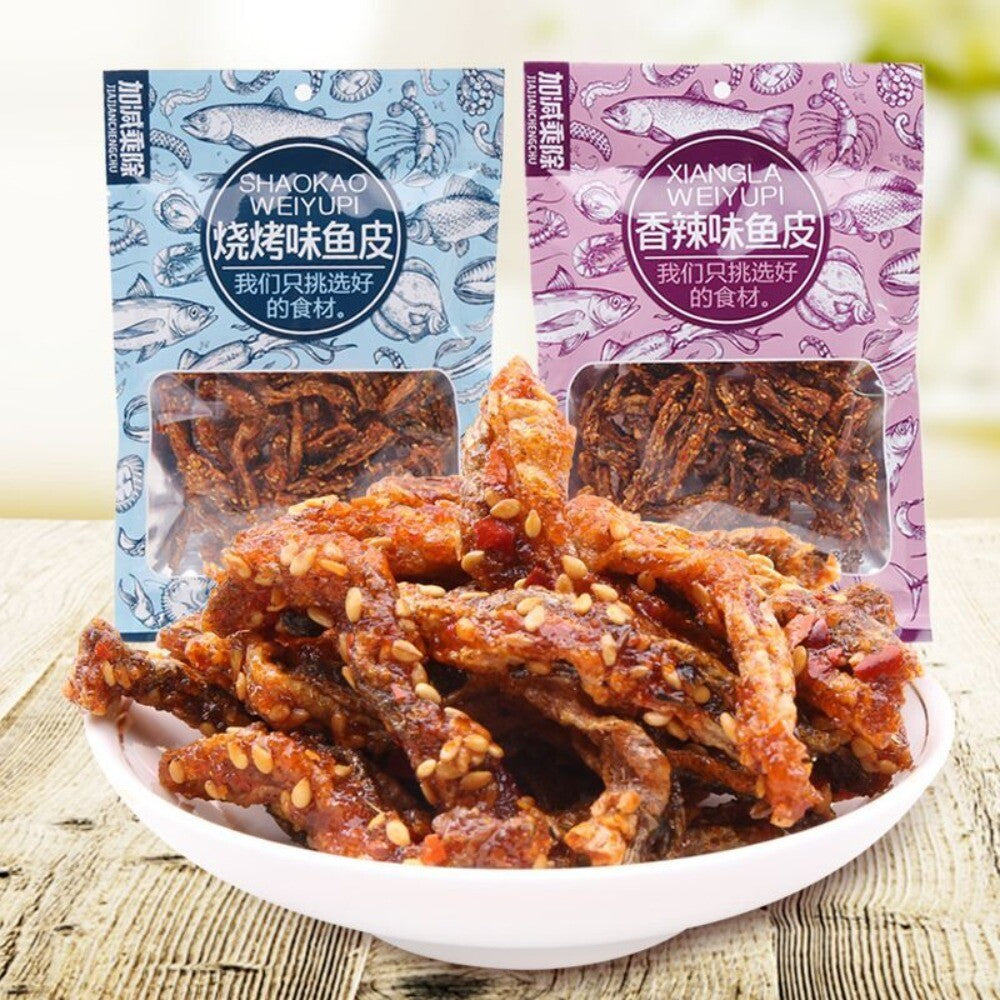 Spicy Crispy Cod Fish Skin Snack BBQ Flavor Individual Pack Main image