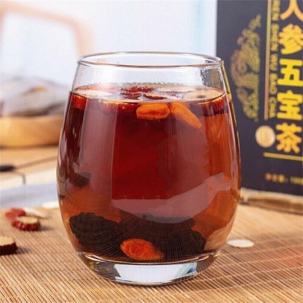 3 Pack Ginseng Six Treasure Herbal Tea Traditional Chinese Kidney Support Blend